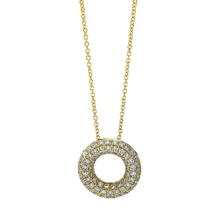 Collier 18 kt GG "Kreis", mit ZÖ 40 cm + 42.5 cm