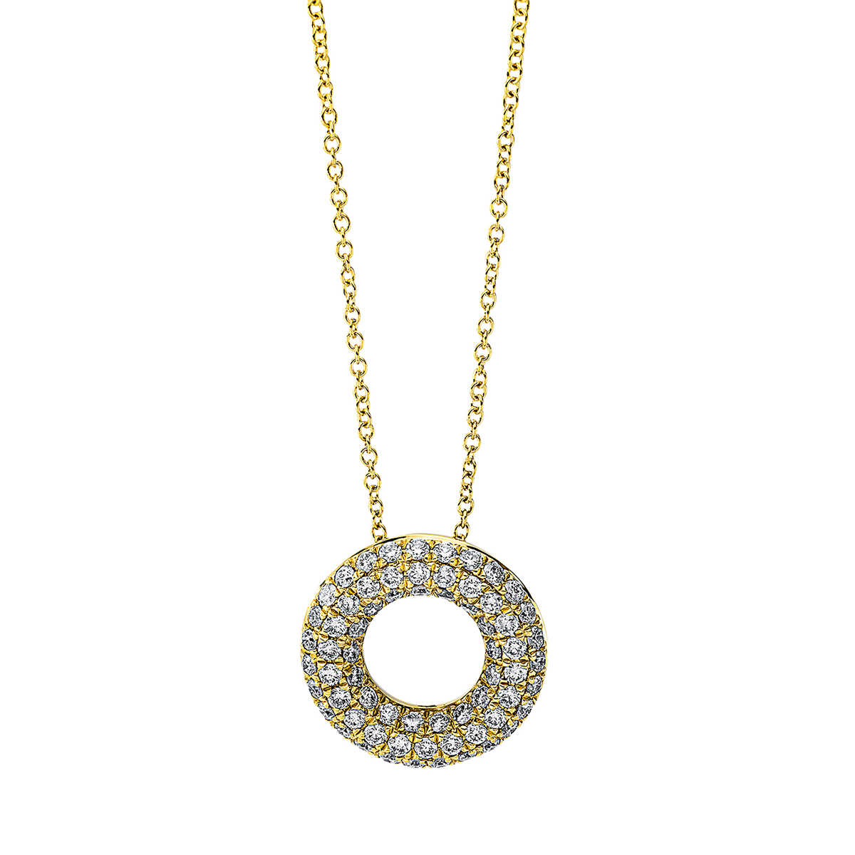 Collier 18 kt GG "Kreis", mit ZÖ 40 cm + 42.5 cm