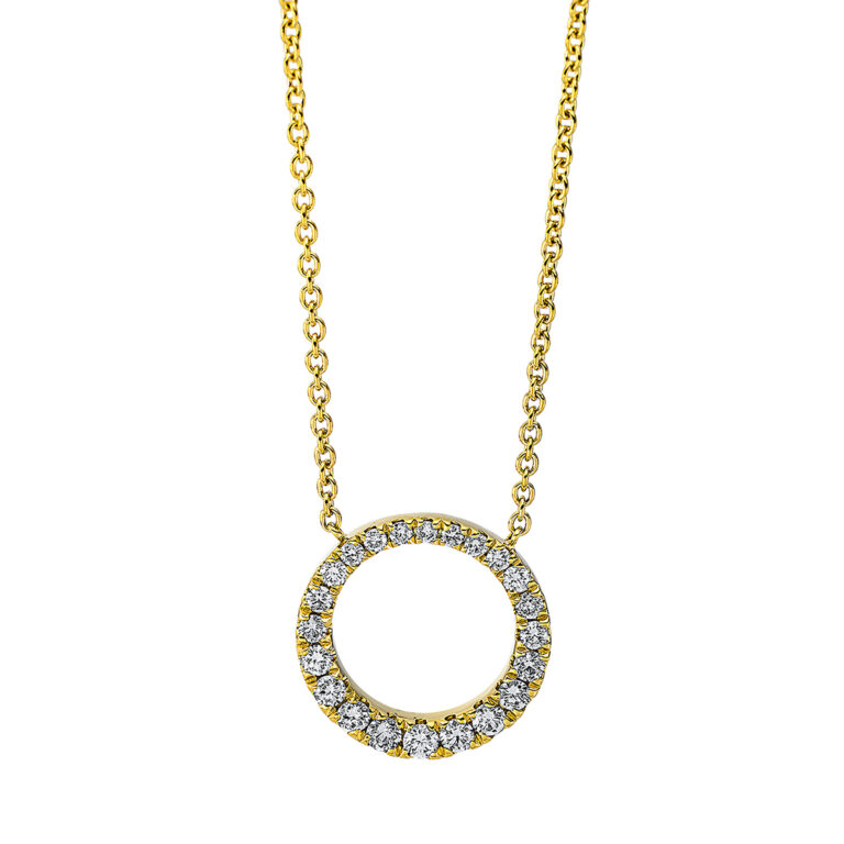 Collier 18 kt GG "Kreis", mit ZÖ 40 cm + 42.5 cm