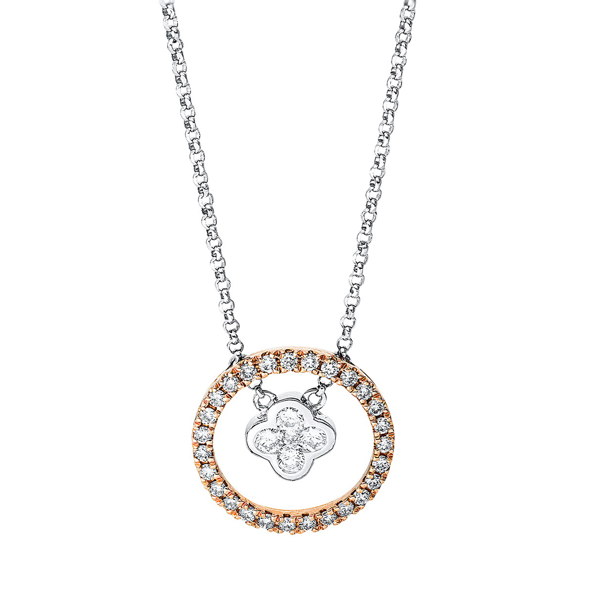 Collier 18 kt WG+RG