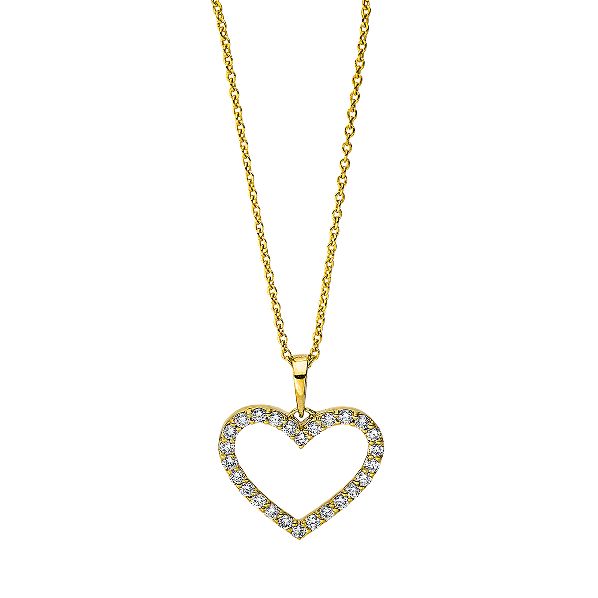 Collier 18 kt GG "Herz", mit ZÖ 42 cm
