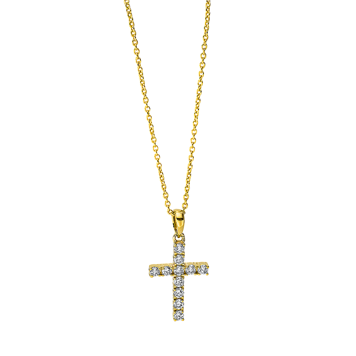 Collier 18 kt GG "Kreuz", mit ZÖ 42 cm