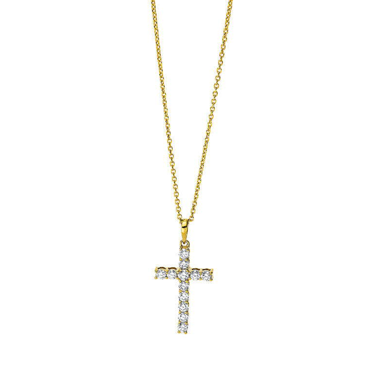 Collier 18 kt GG "Kreuz", mit ZÖ 42 cm