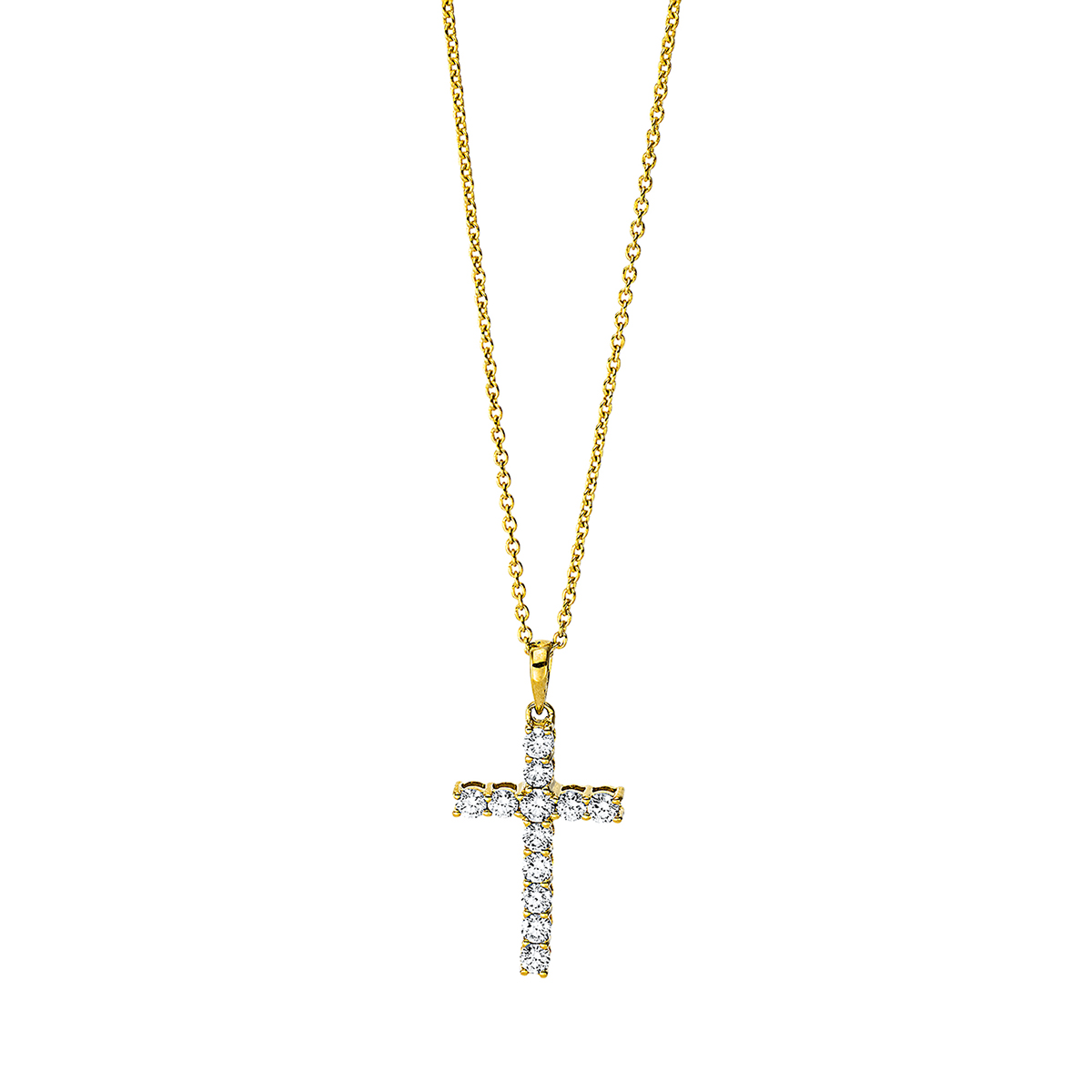 Collier 18 kt GG "Kreuz", mit ZÖ 42 cm