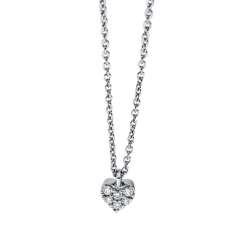 Collier 18 kt WG "Herz", mit Öse