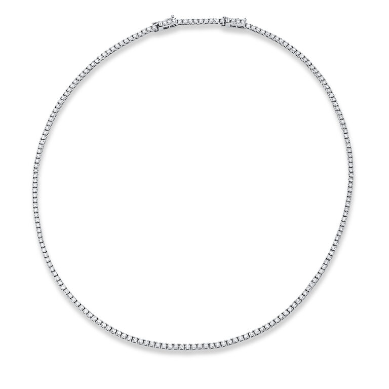 Collier 18 kt WG, mit ZÖ 42 cm