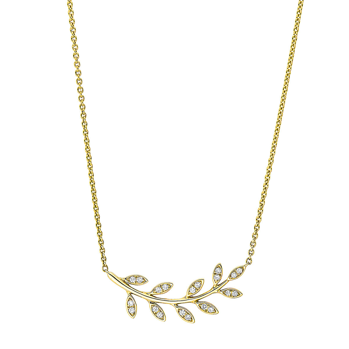 Collier 18 kt GG "Blatt"