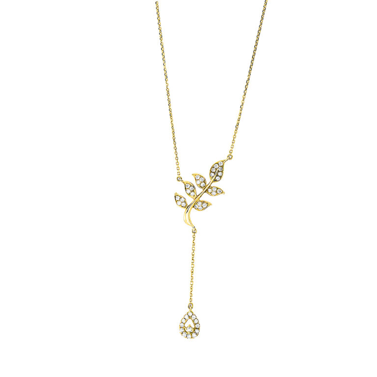 Collier 18 kt GG "Blätter"