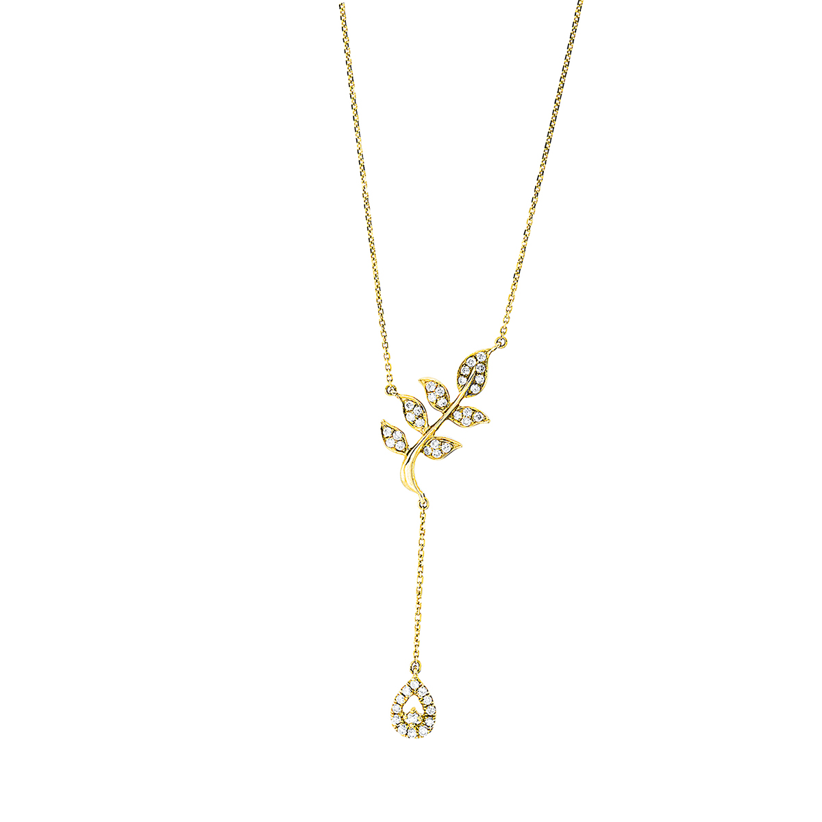 Collier 18 kt GG "Blätter"