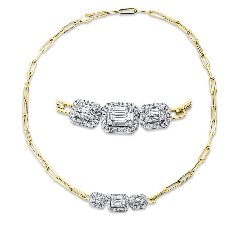 Collier 18 kt WG+GG, mit ZÖ 35.6 cm