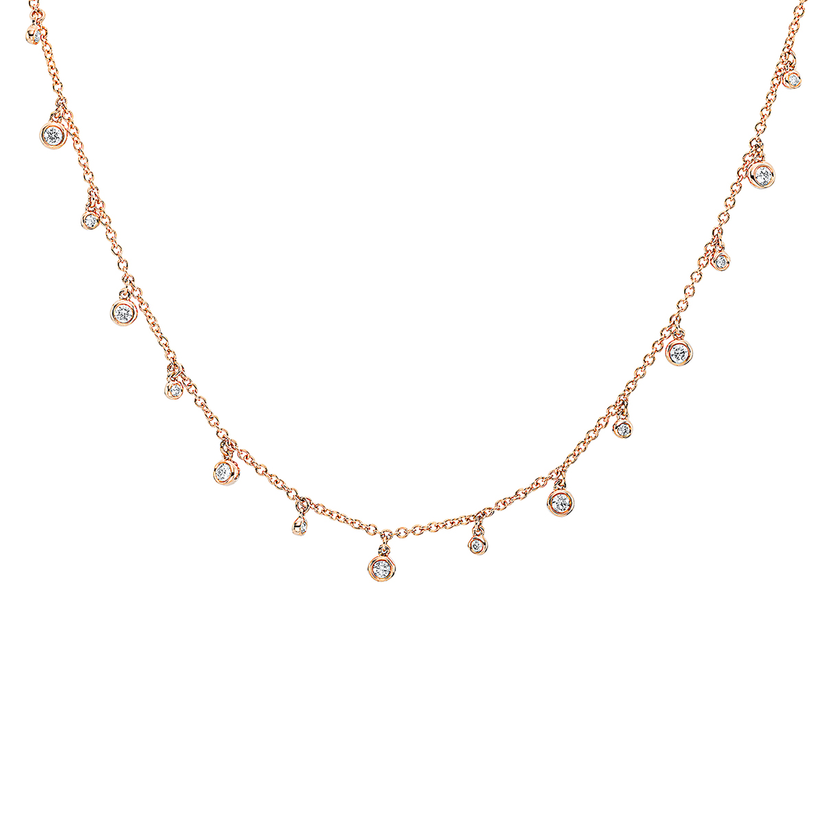 Collier Zarge 18 kt RG, mit ZÖ 40 cm