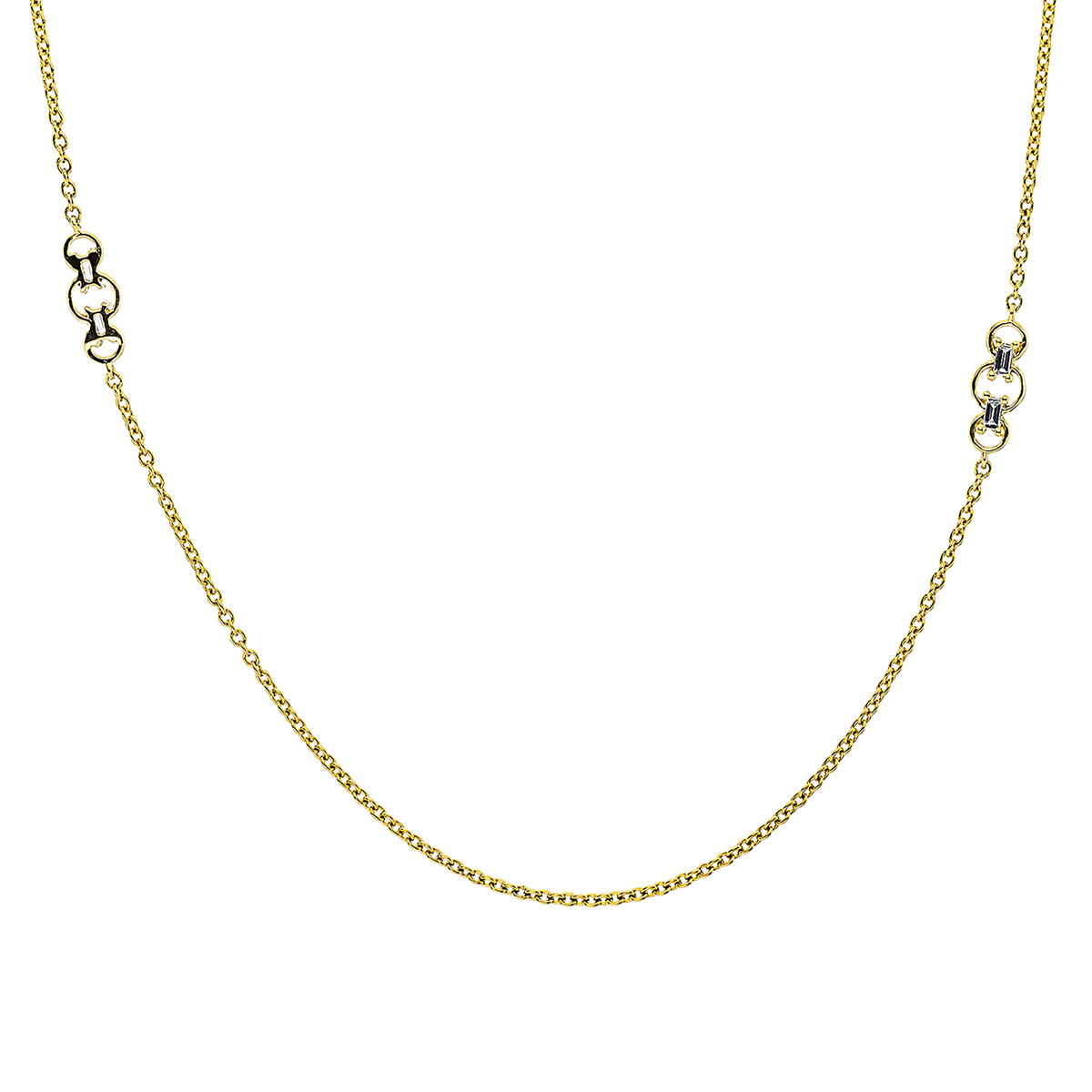 Collier 18 kt GG, mit ZÖ 60 cm + 65 cm