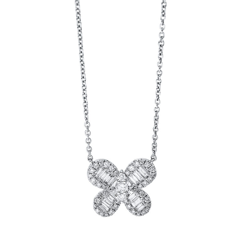 Collier 18 kt WG, mit ZÖ 40 cm