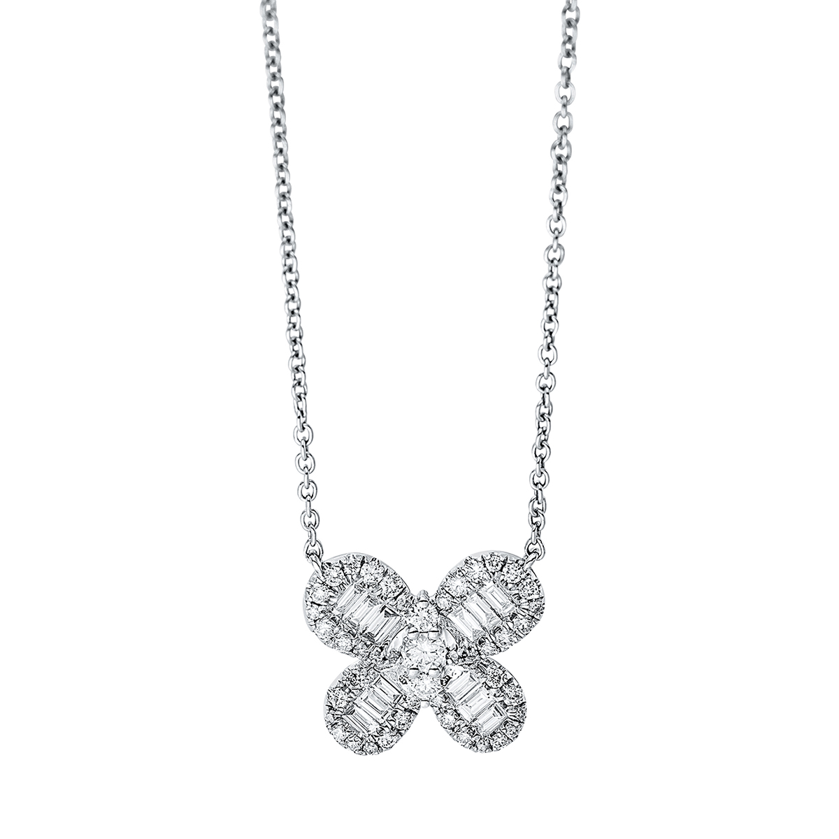 Collier 18 kt WG, mit ZÖ 40 cm
