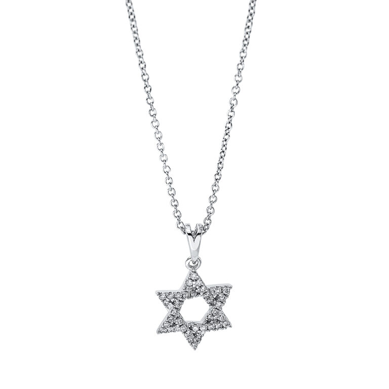 Collier 18 kt WG "Stern", mit ZÖ 40 cm