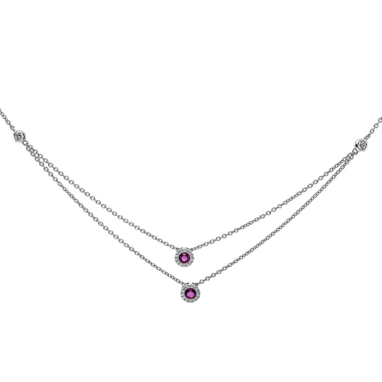 Collier 18 kt WG, mit ZÖ 40 cm