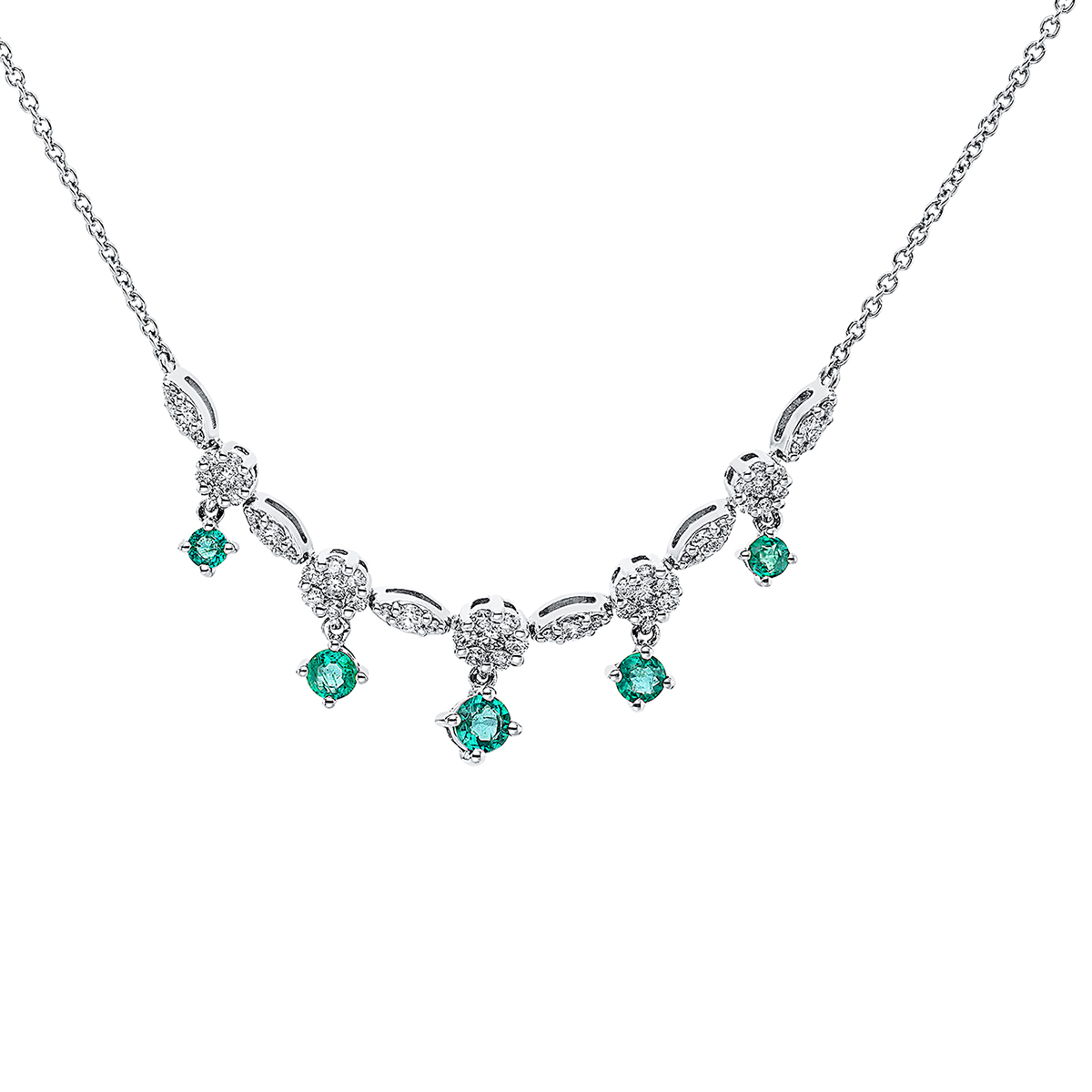 Collier 18 kt WG, mit ZÖ 40 cm