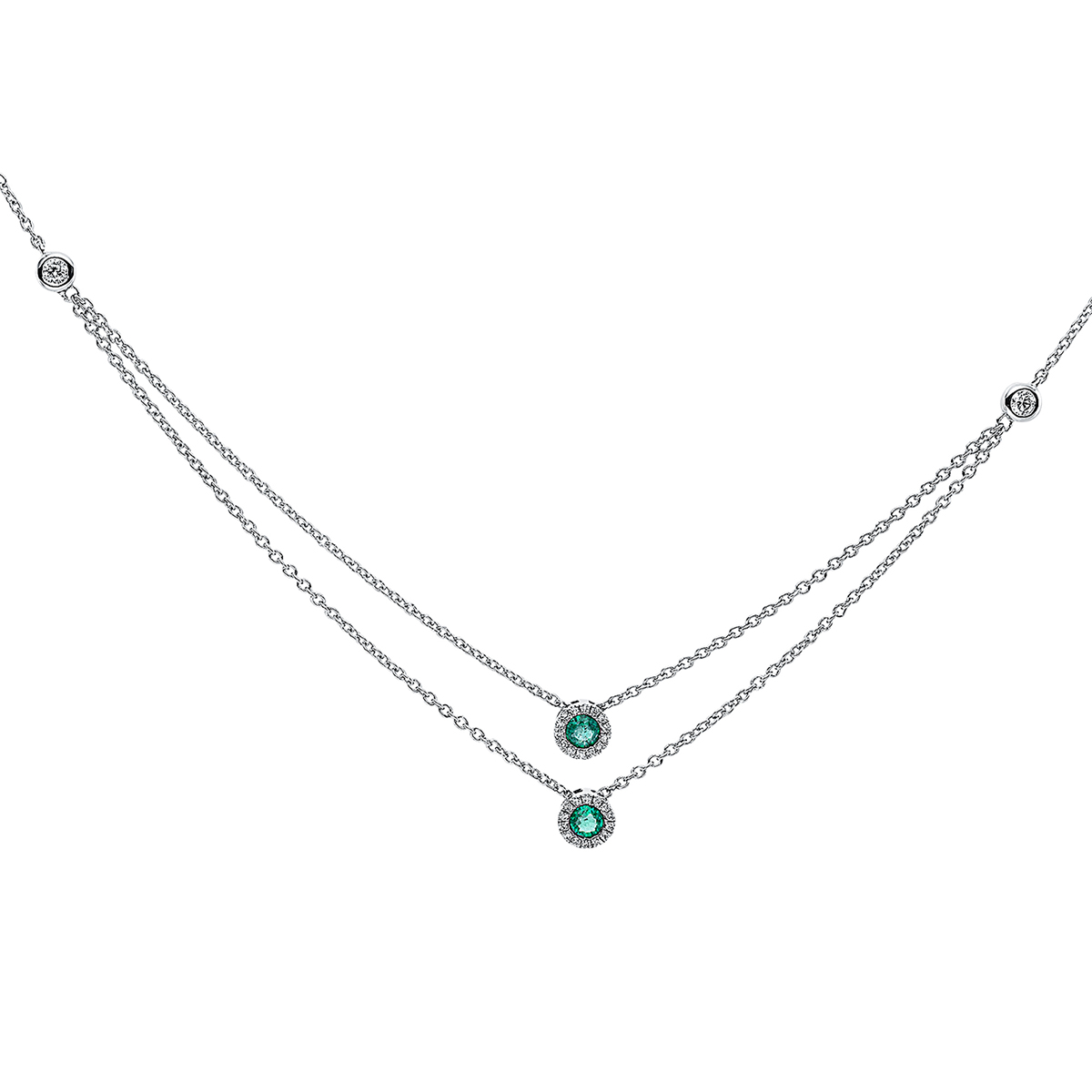 Collier 18 kt WG, mit ZÖ 40 cm