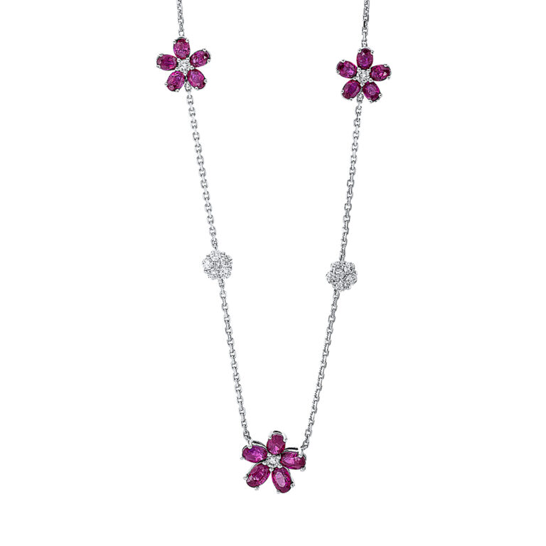 Collier 18 kt WG "Blumen"