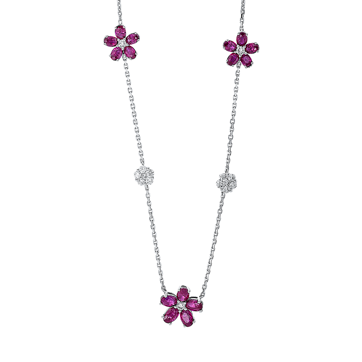 Collier 18 kt WG "Blumen"