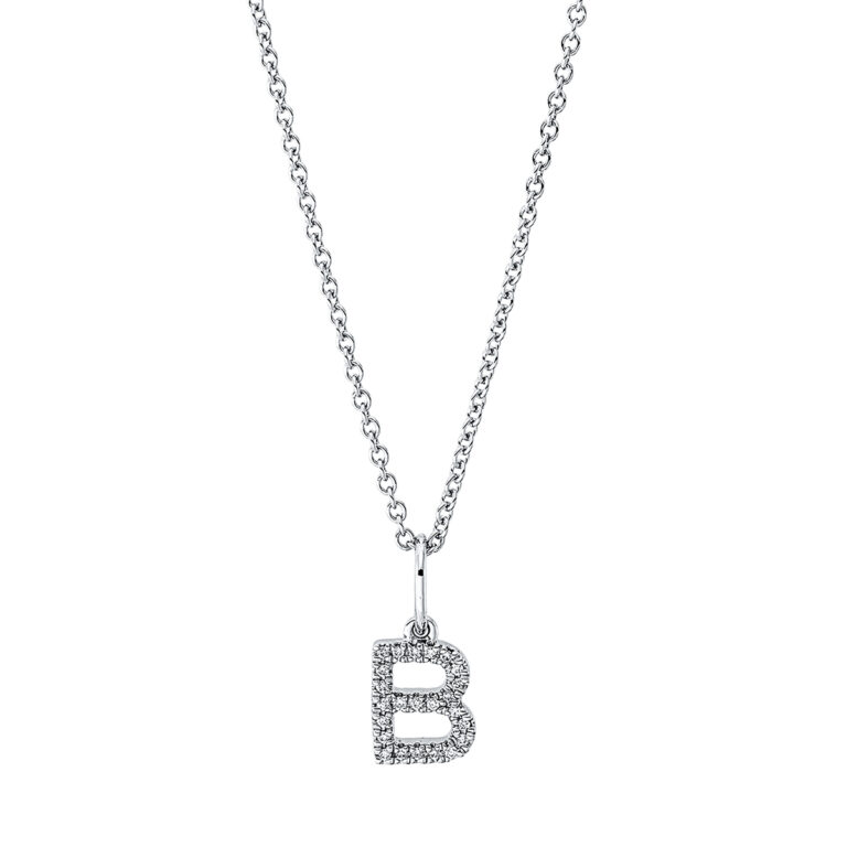 Collier 18 kt WG "B", mit ZÖ 42 cm