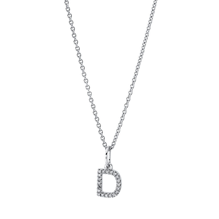 Collier 18 kt WG "D", mit ZÖ 42 cm