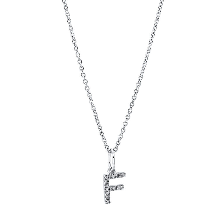 Collier 18 kt WG "F", mit ZÖ 42 cm