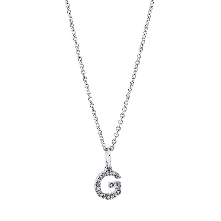 Collier 18 kt WG "G", mit ZÖ 42 cm