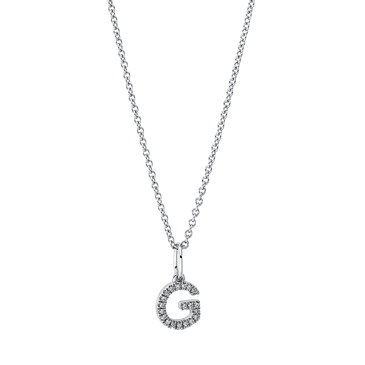 Collier 18 kt WG "G", mit ZÖ 42 cm