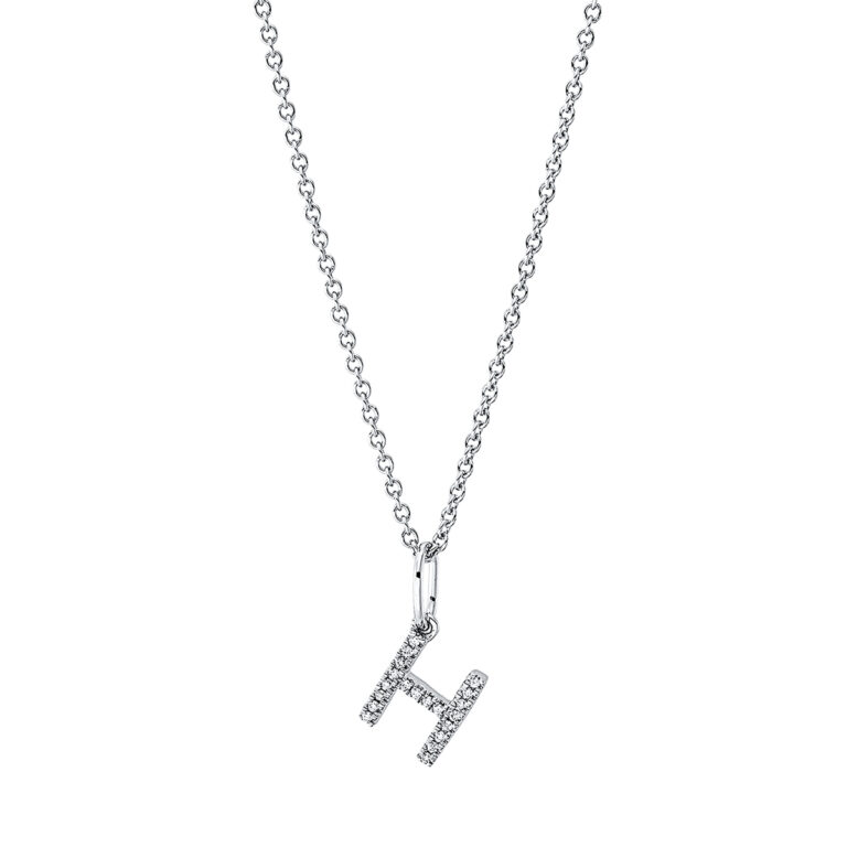 Collier 18 kt WG "H", mit ZÖ 42 cm