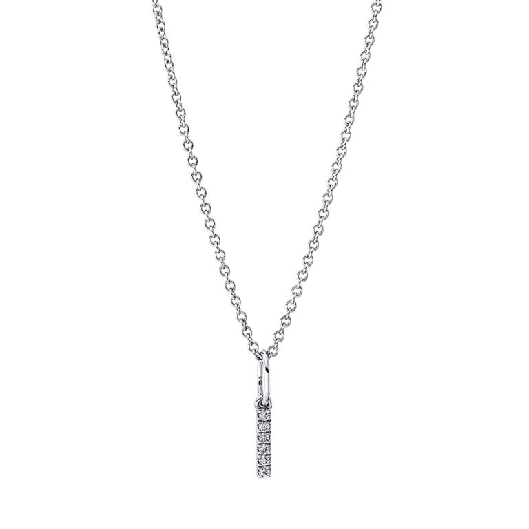Collier 18 kt WG "I", mit ZÖ 42 cm