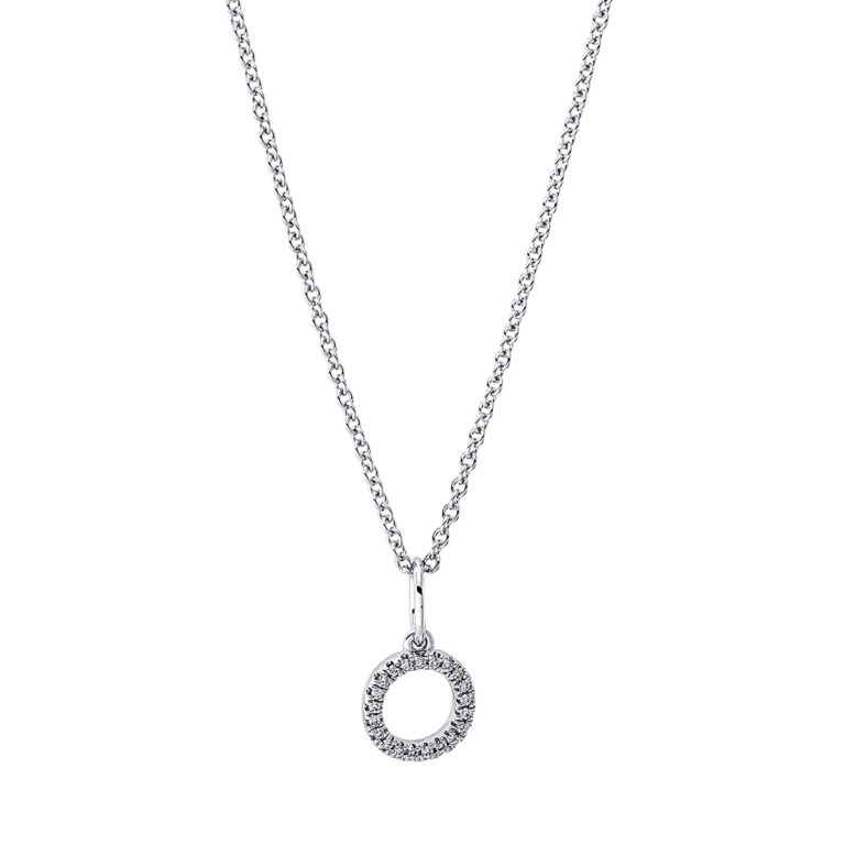 Collier 18 kt WG "O", mit ZÖ 42 cm