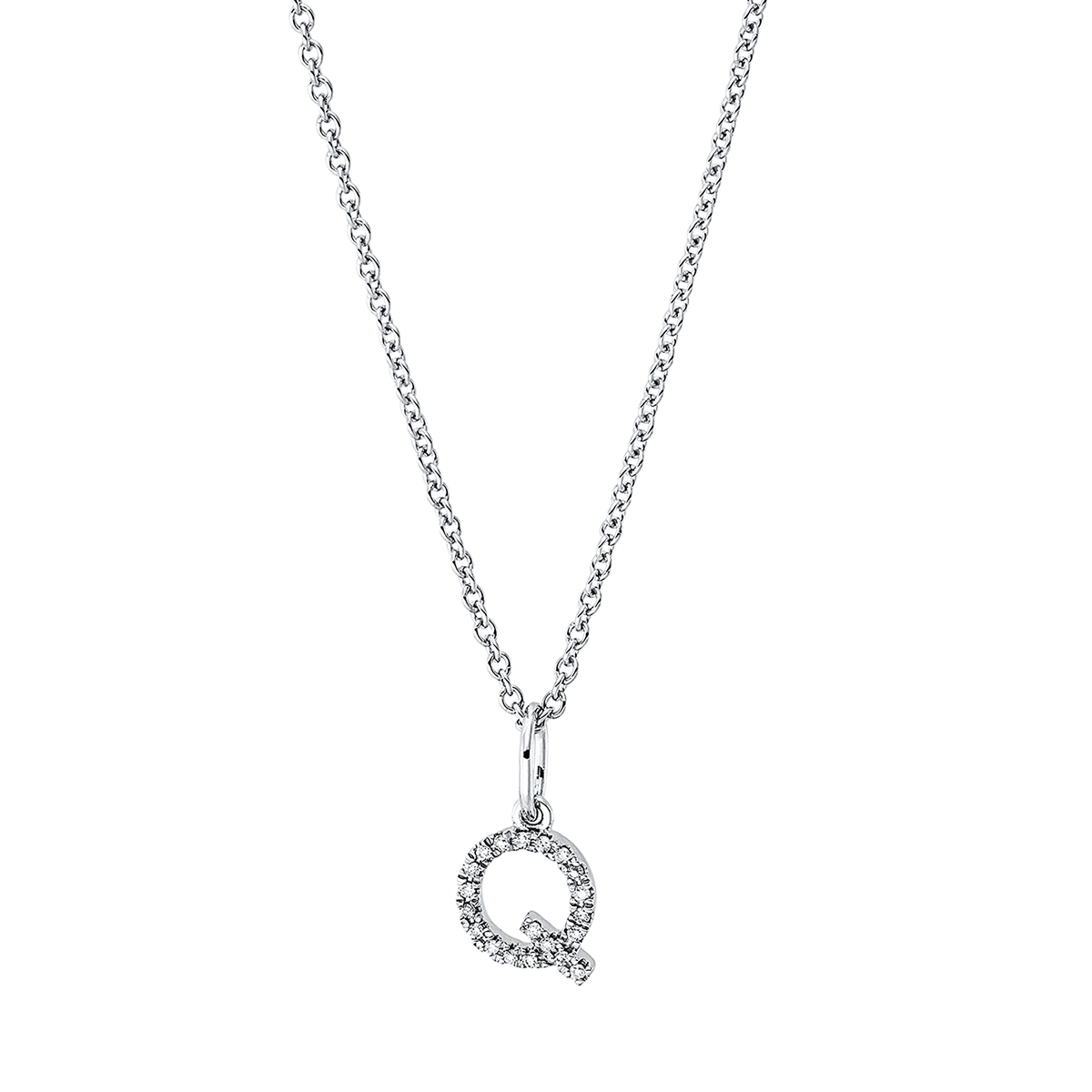 Collier 18 kt WG "Q", mit ZÖ 42 cm