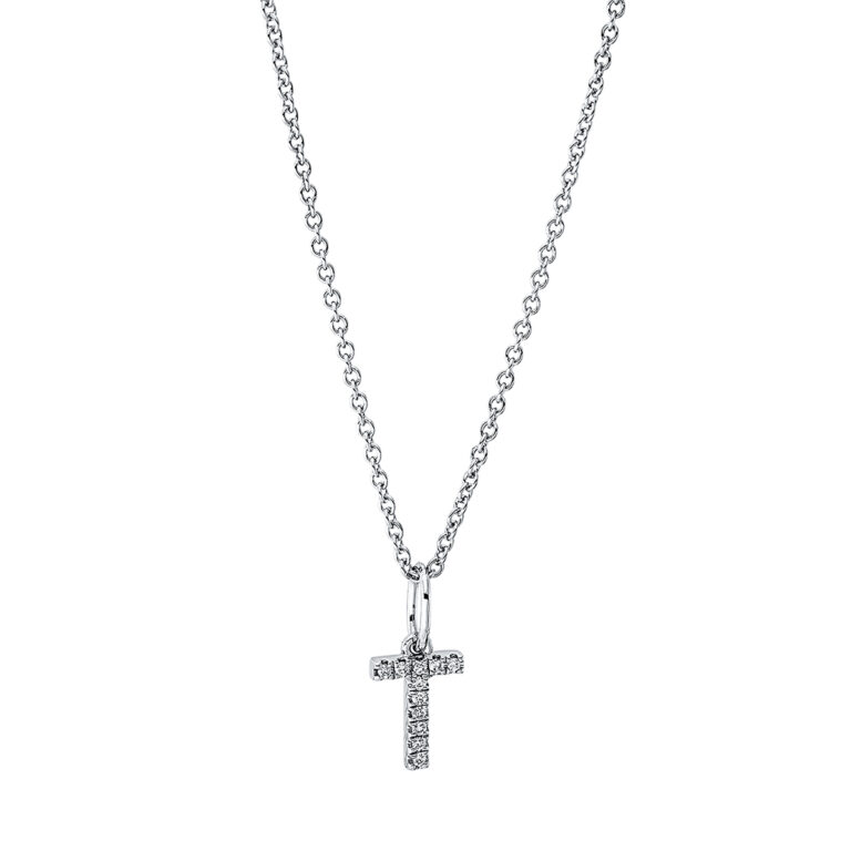 Collier 18 kt WG "T", mit ZÖ 42 cm