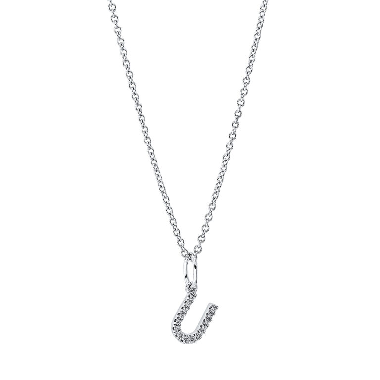 Collier 18 kt WG "U", mit ZÖ 42 cm