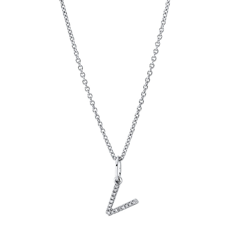 Collier 18 kt WG "V", mit ZÖ 42 cm