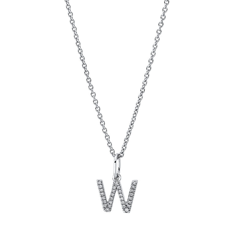 Collier 18 kt WG "W", mit ZÖ 42 cm