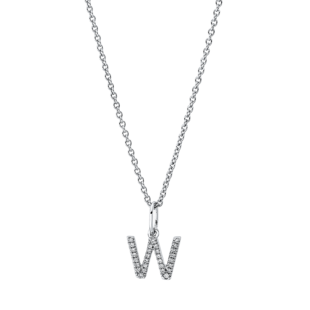 Collier 18 kt WG "W", mit ZÖ 42 cm