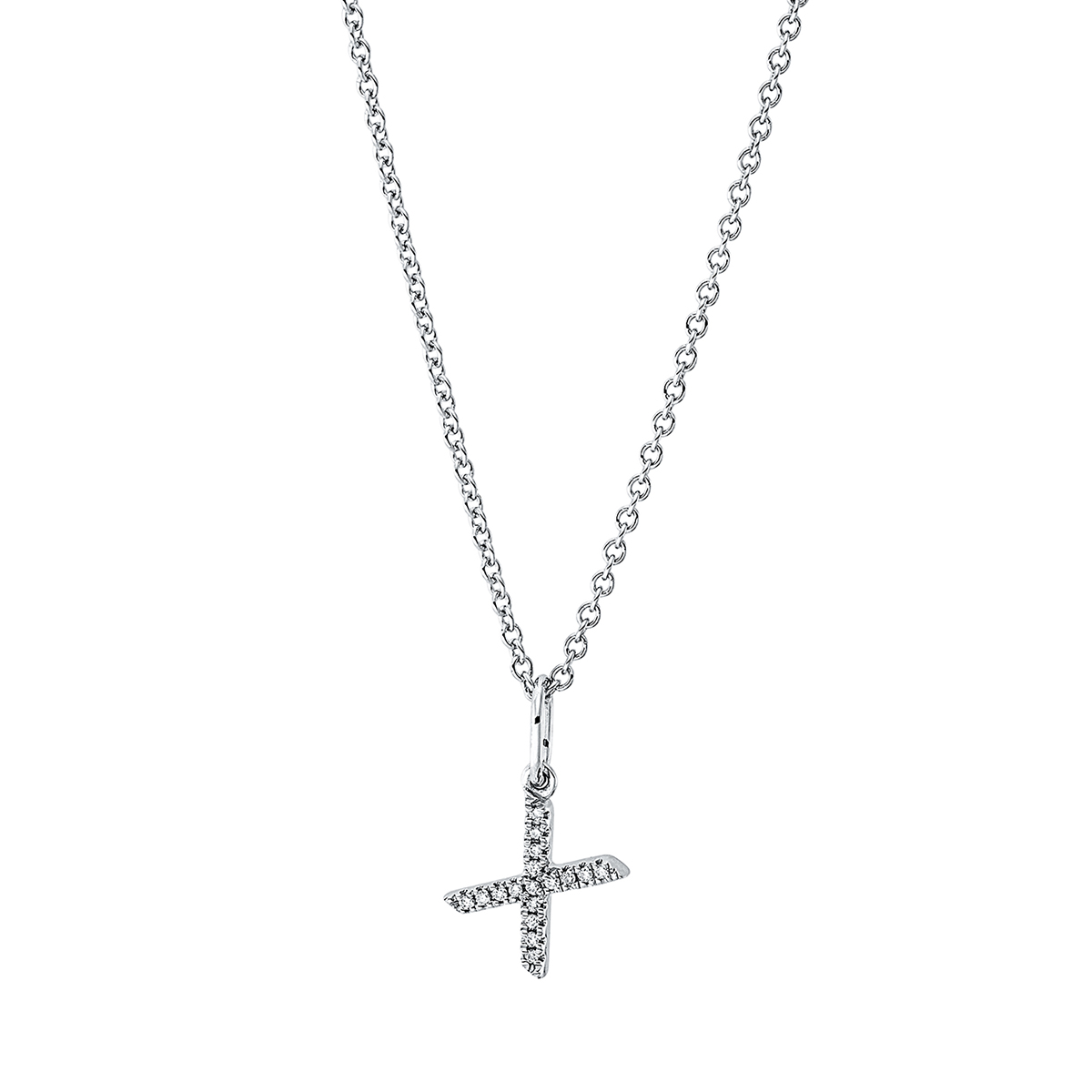 Collier 18 kt WG "X", mit ZÖ 42 cm