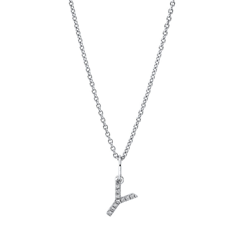 Collier 18 kt WG "Y", mit ZÖ 42 cm