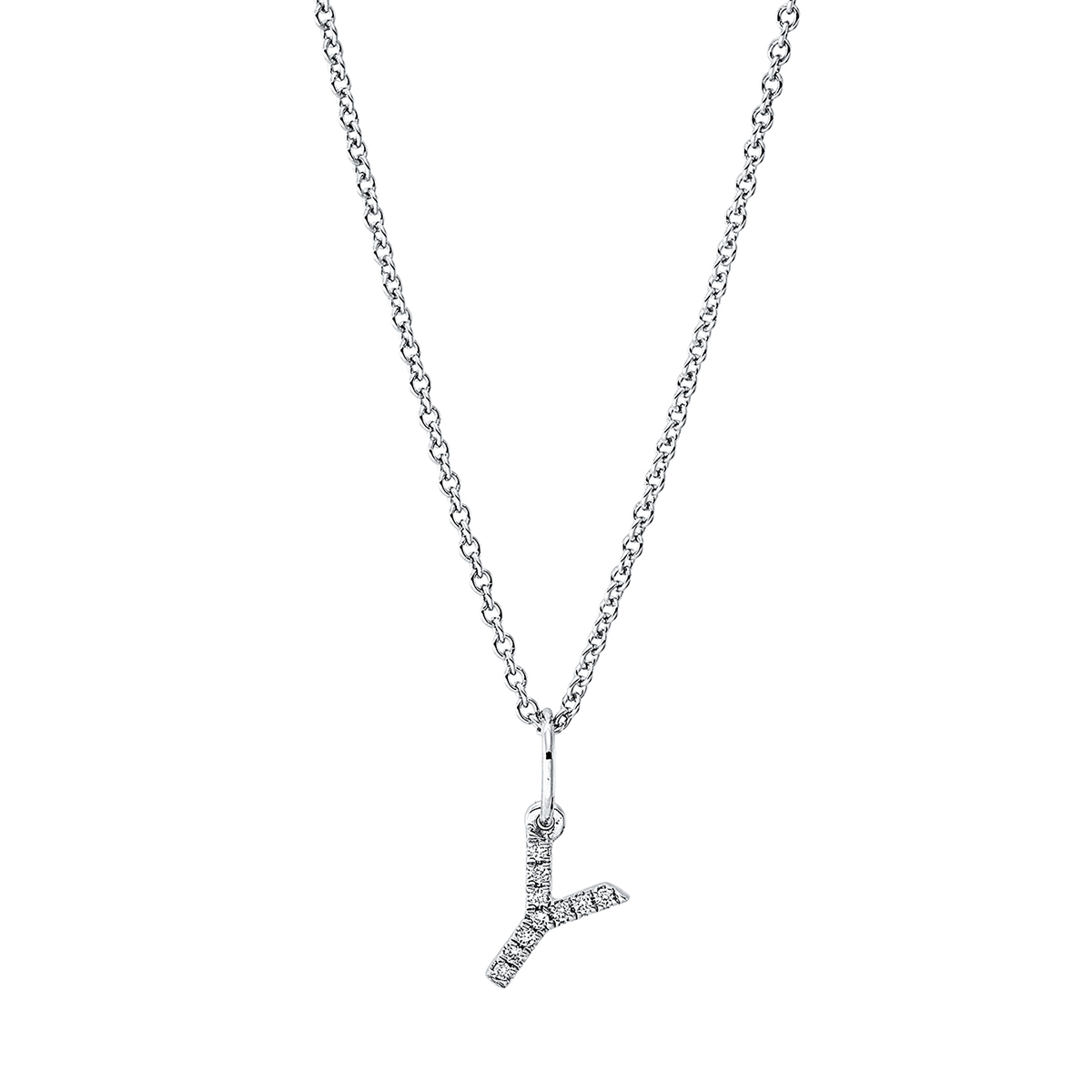 Collier 18 kt WG "Y", mit ZÖ 42 cm