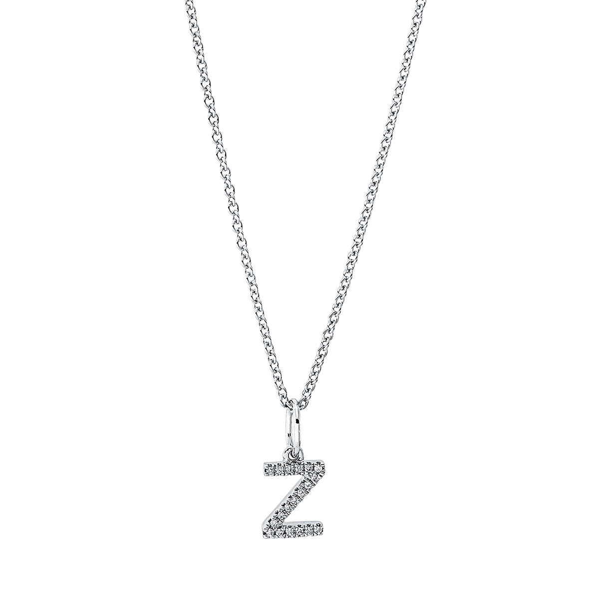 Collier 18 kt WG "Z", mit ZÖ 42 cm