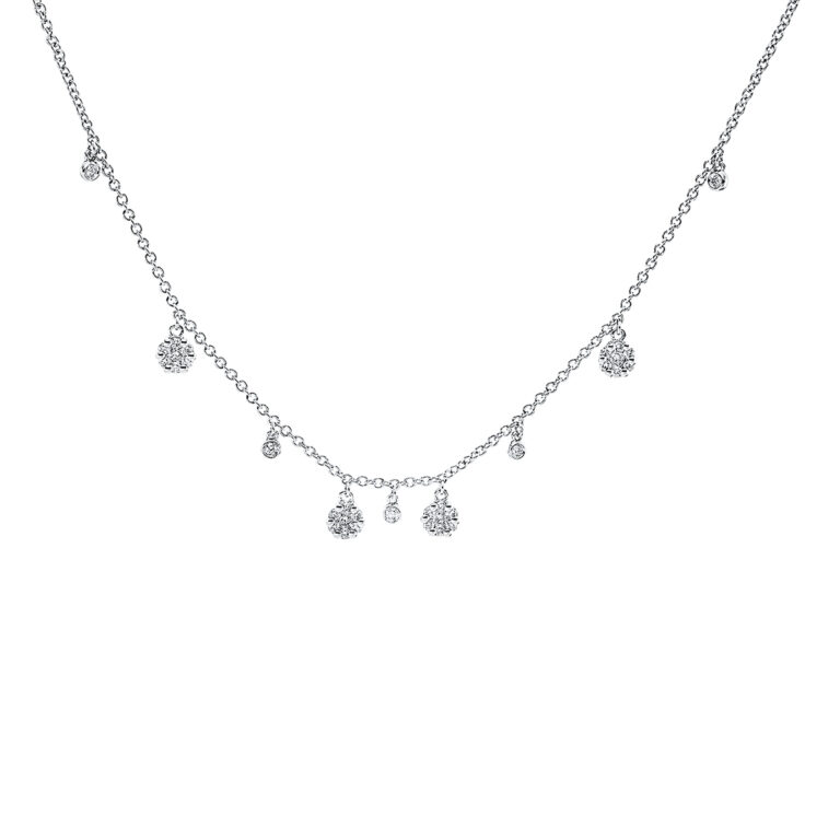 Collier 18 kt WG, mit ZÖ 40 cm