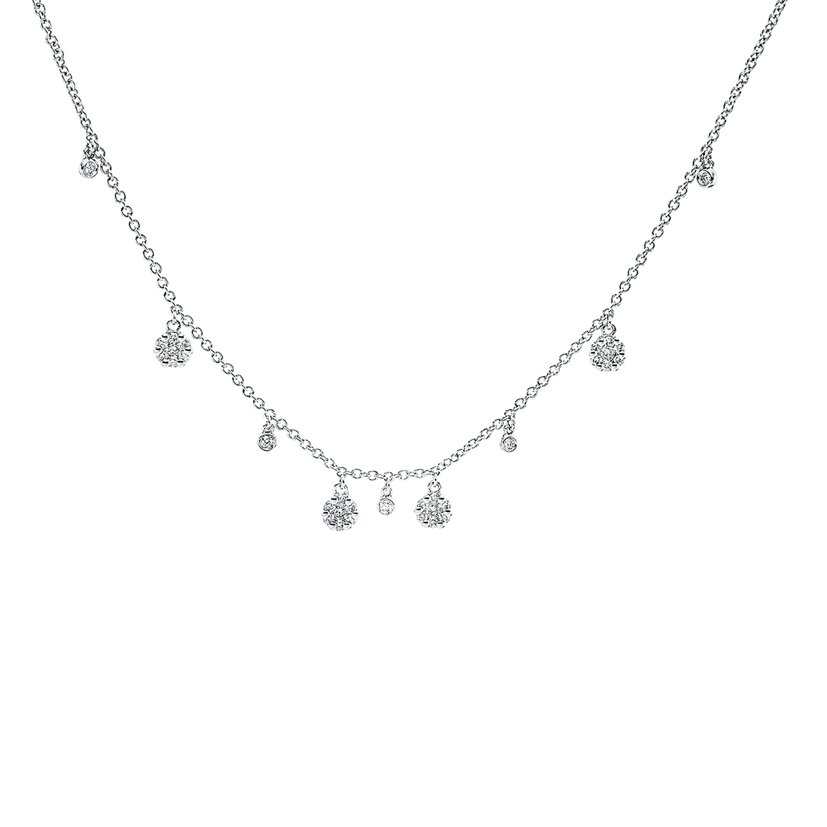 Collier 18 kt WG, mit ZÖ 40 cm