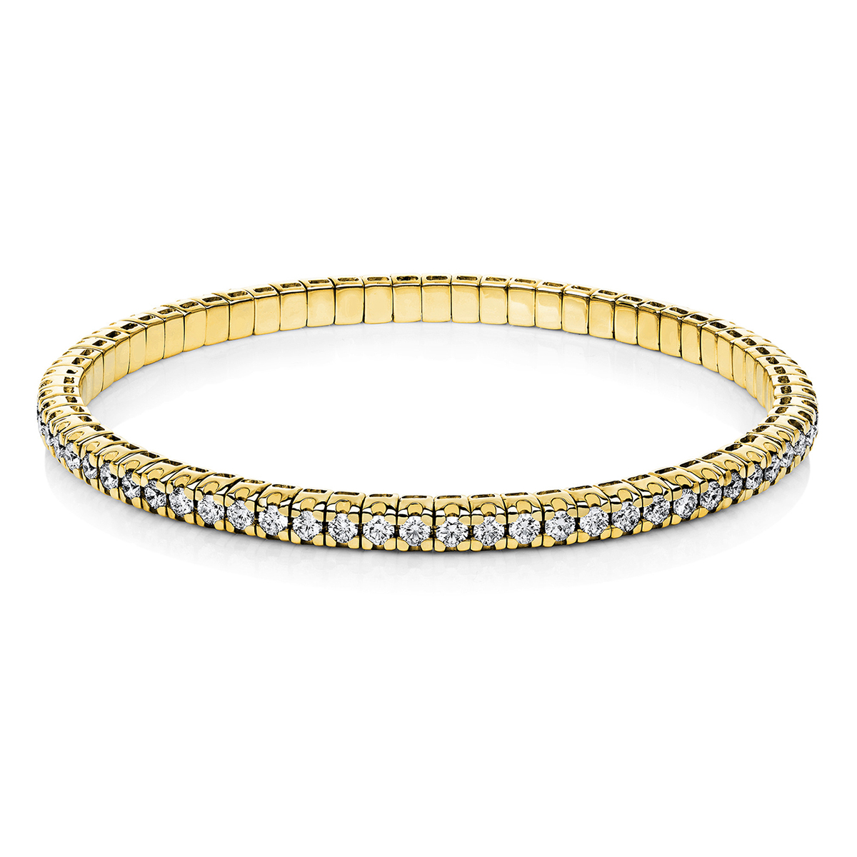 Armband 4er-Krappe 18 kt GG, Flex-Band, rhodiniert