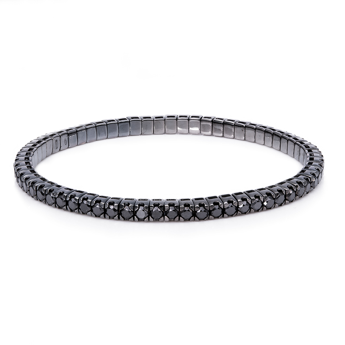 Armband 4er-Krappe 18 kt WG, Flex-Band, variabel, schwa.rho
