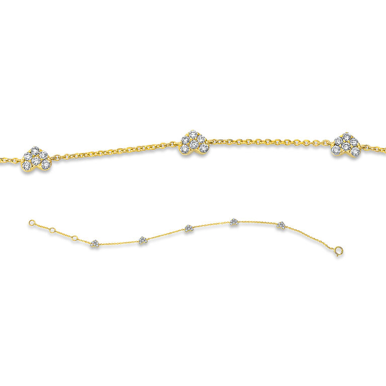 Armband Zarge 18 kt GG "Herzen"