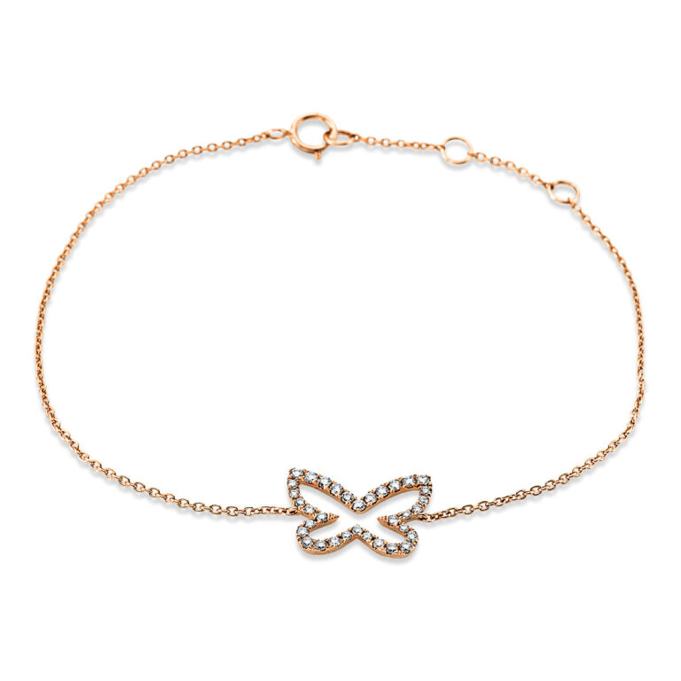 Armband 18 kt RG "Schmetterling"