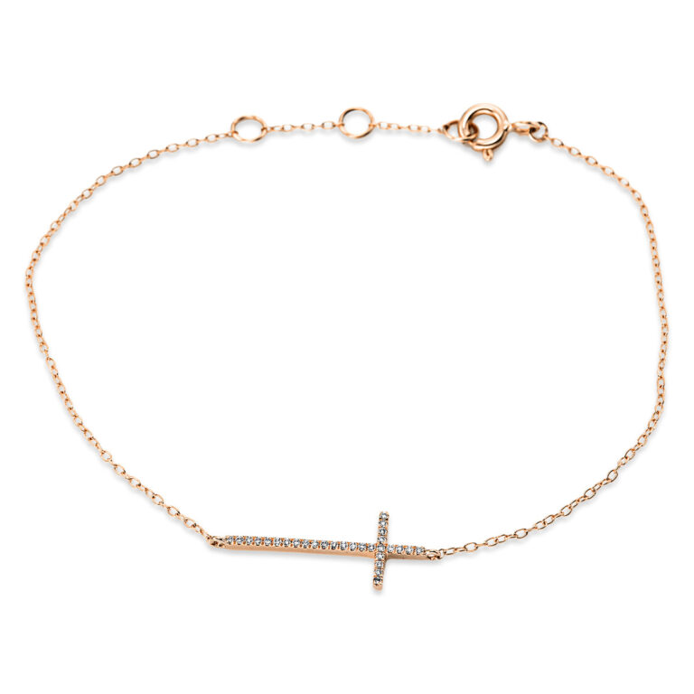Armband 18 kt RG "Kreuz", mit ZÖ 15.5 cm