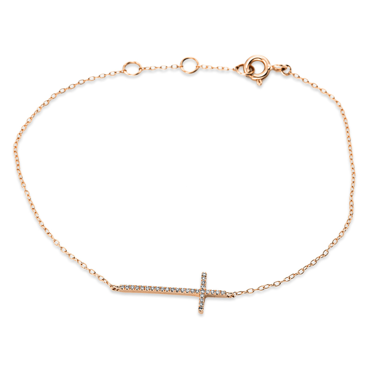 Armband 18 kt RG "Kreuz", mit ZÖ 15.5 cm